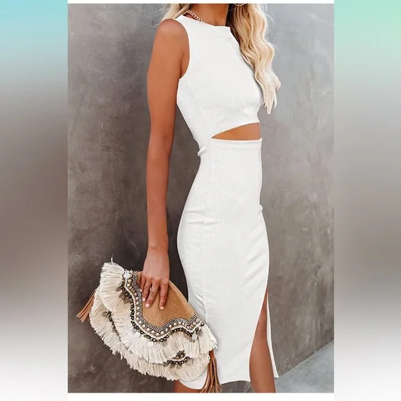 Amazon | Dresses | White Dress With Slit